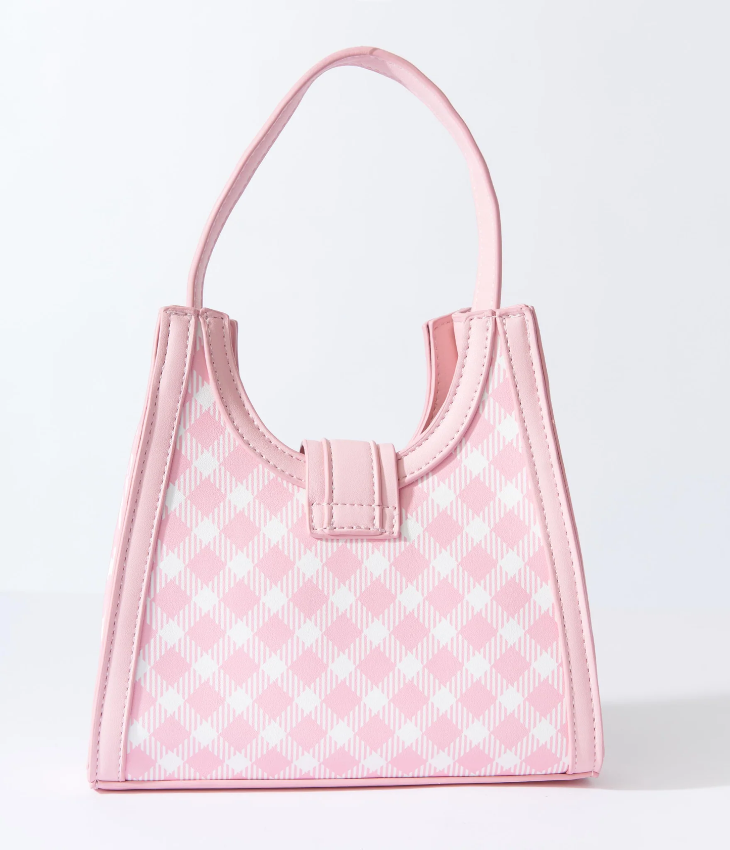 PUSHEEN X UNIQUE VINTAGE PUSHEEN PINK GINGHAM SHOULDER BAG