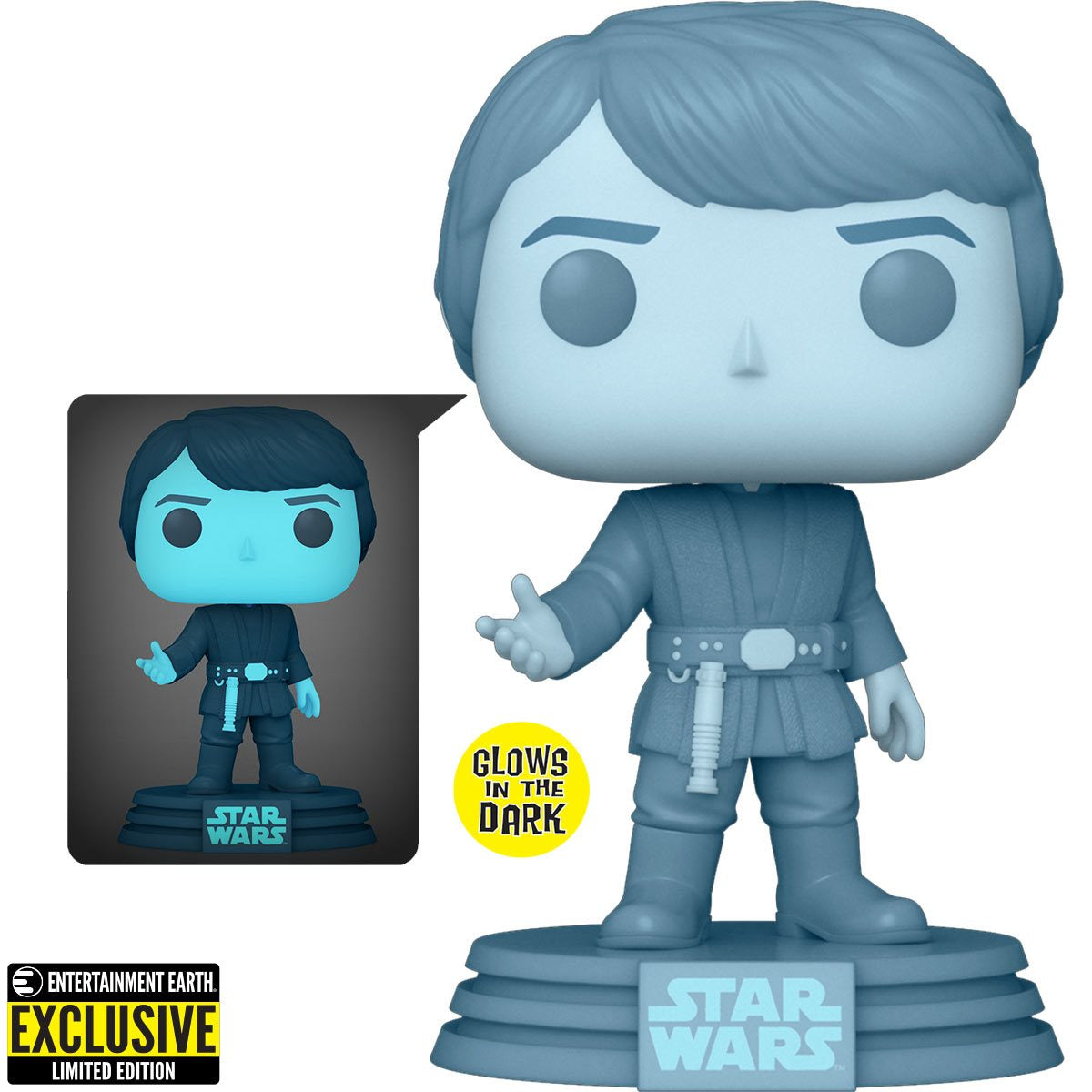 STAR WARS: RETURN OF THE JEDI 40TH HOLOGRAM LUKE GLOW-IN-THE-DARK POP! VINYL FIGURE #615 - ENTERTAINMENT EARTH EXCLUSIVE