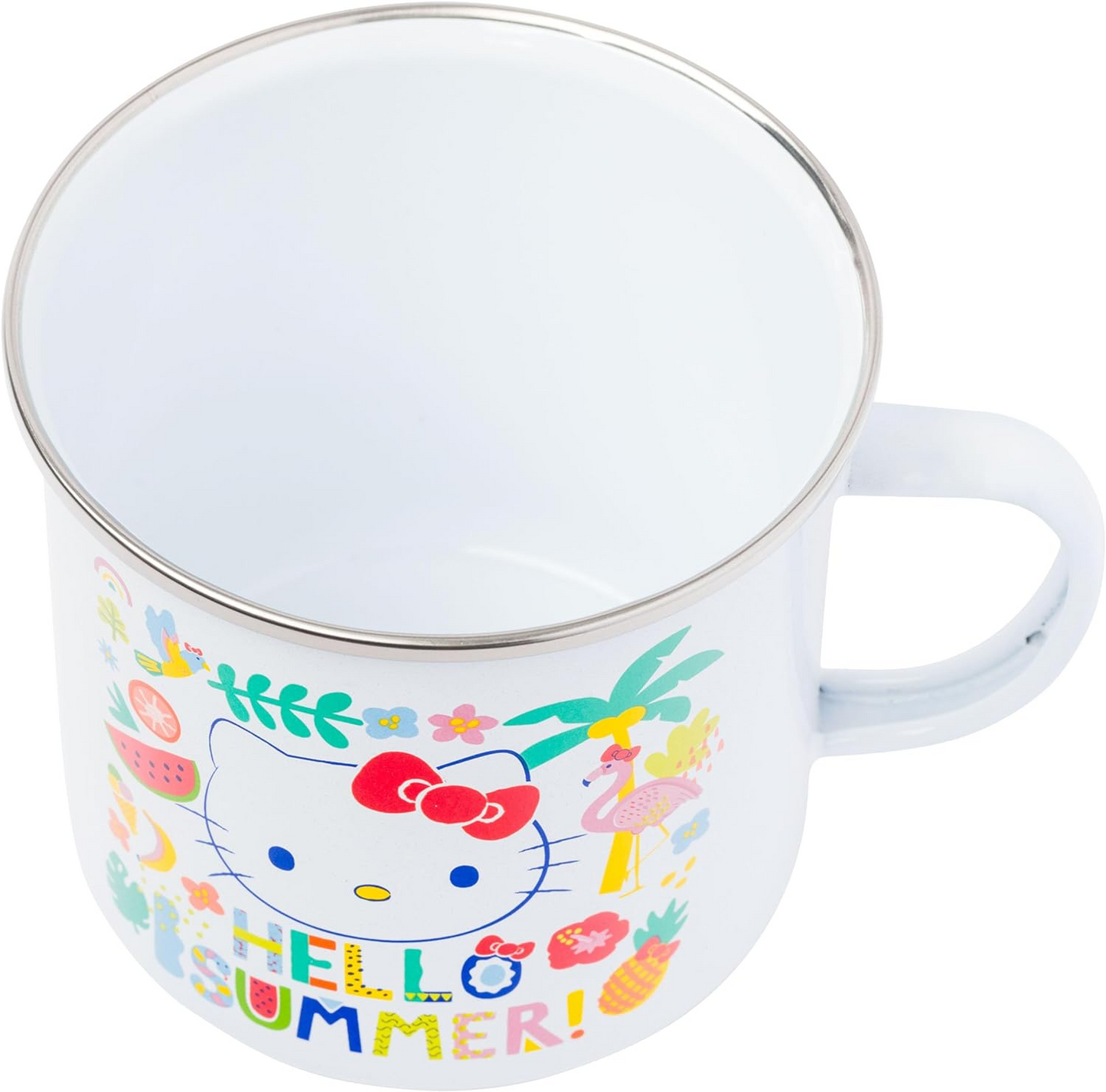 HELLO KITTY SUMMER TROPICAL 21OZ ENAMEL CAMPER MUG