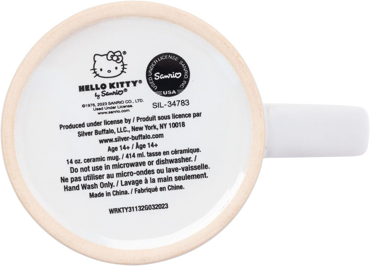 HELLO KITTY PASTEL ON RAINBOW GLITTER 14OZ CERAMIC MUG