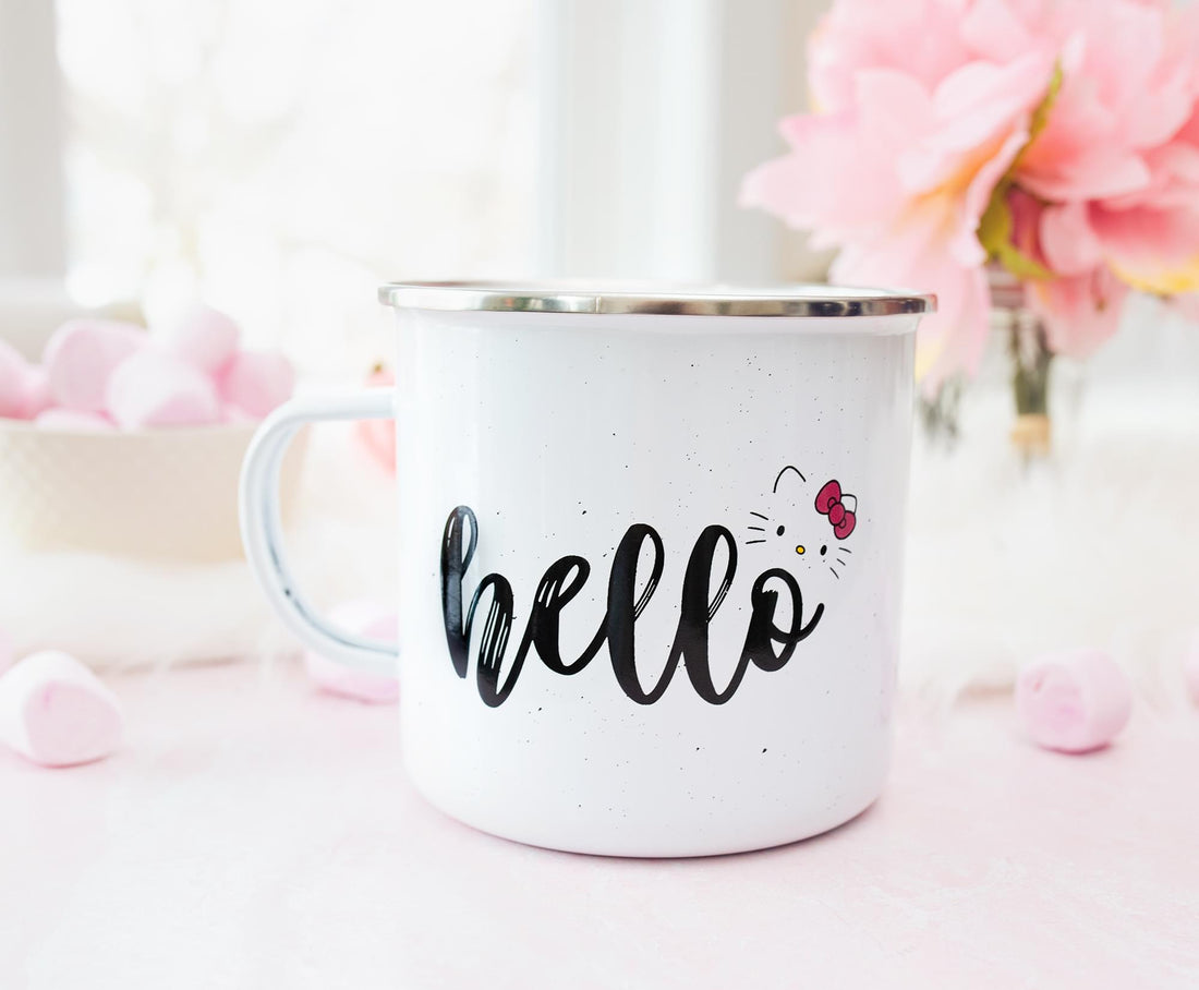 HELLO KITTY HELLO WAX RESIST 20OZ CERAMIC CAMPER MUG
