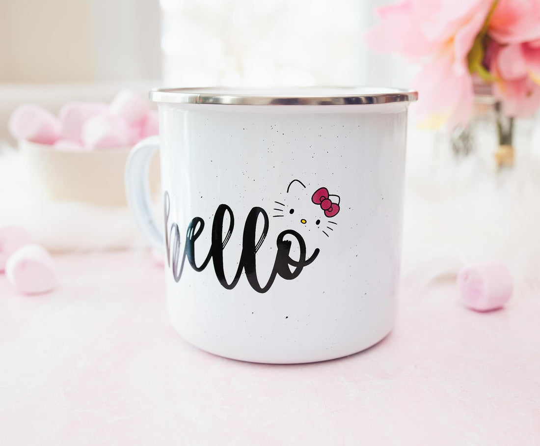 HELLO KITTY HELLO WAX RESIST 20OZ CERAMIC CAMPER MUG