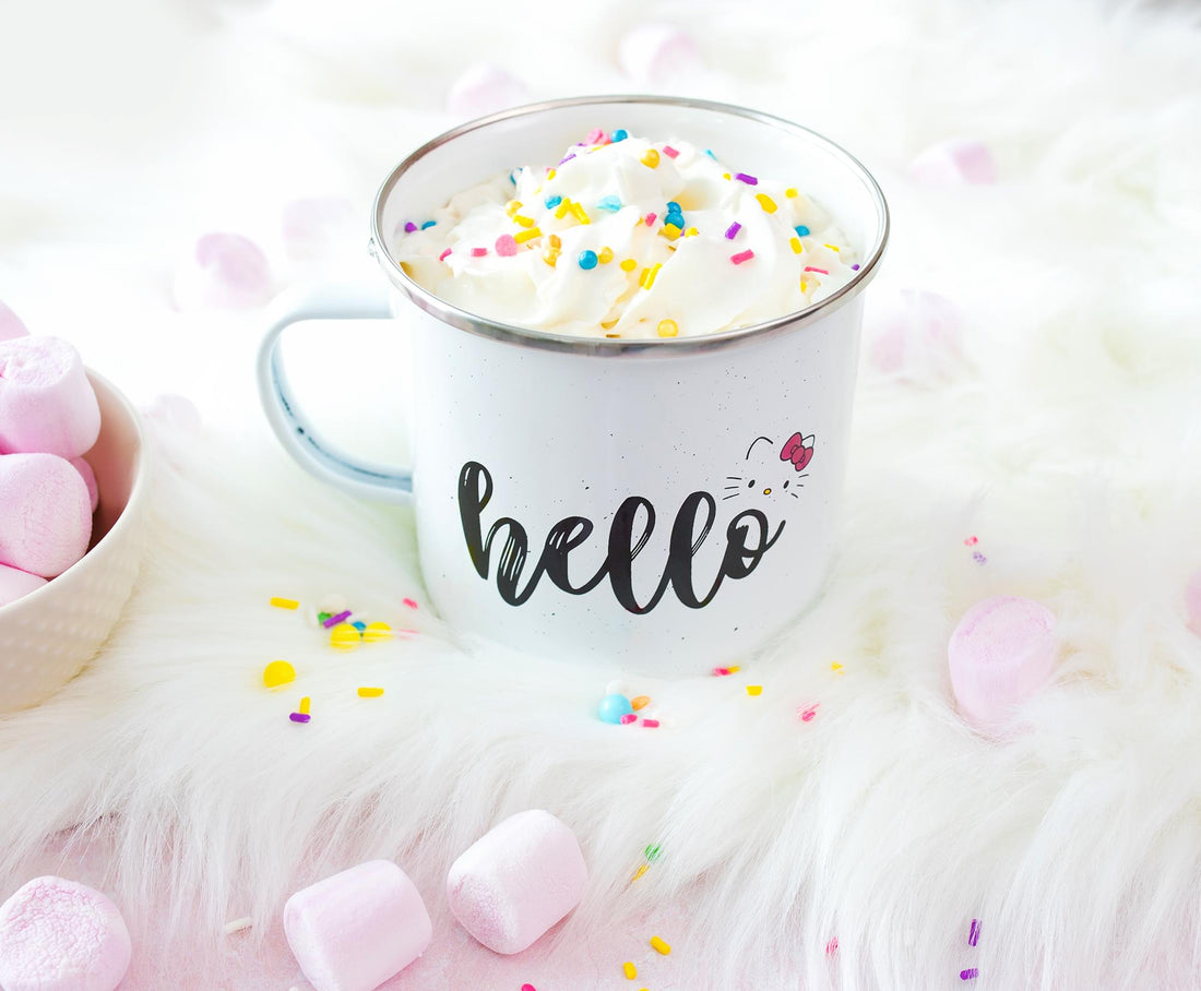 HELLO KITTY HELLO WAX RESIST 20OZ CERAMIC CAMPER MUG