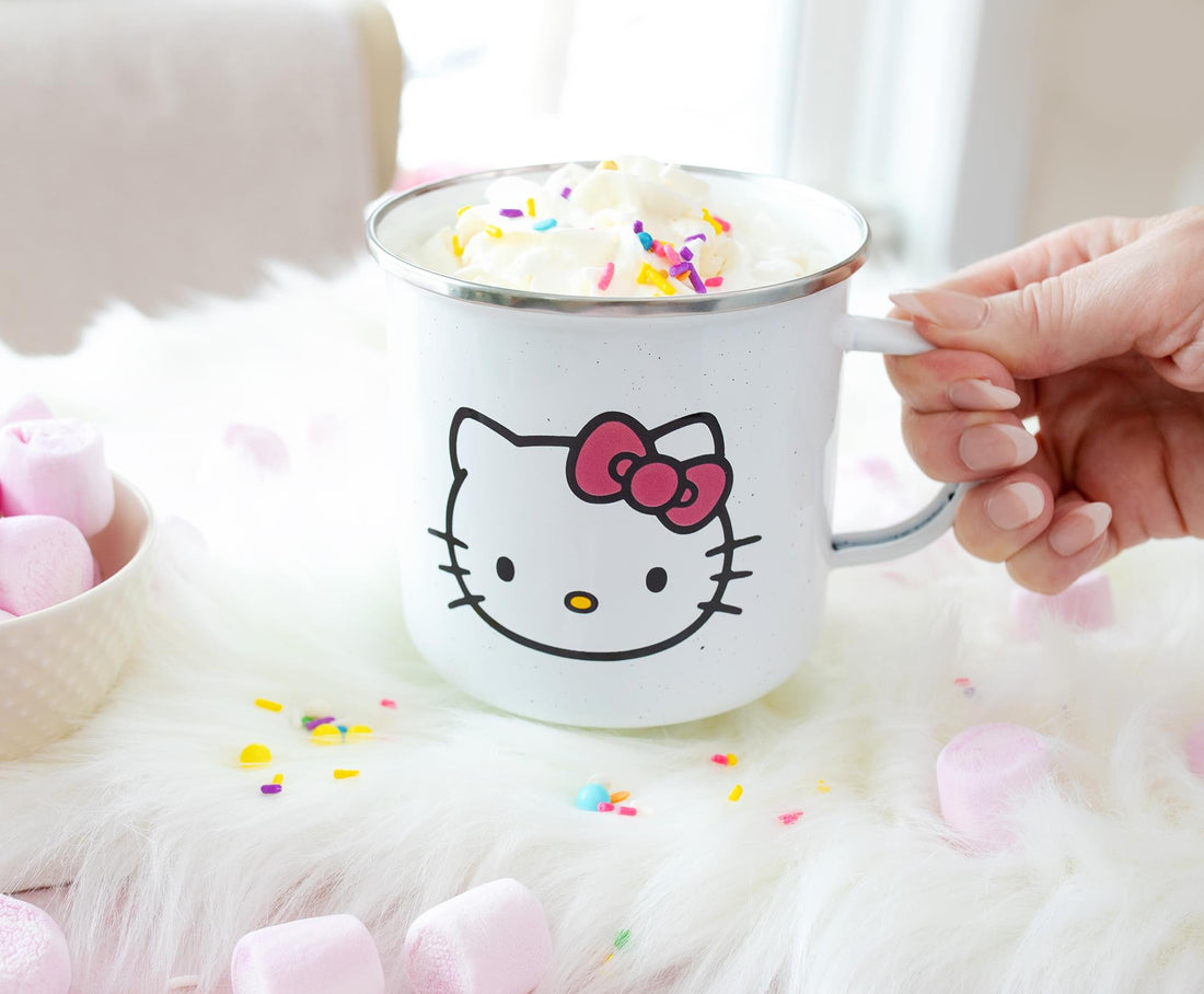 HELLO KITTY HELLO WAX RESIST 20OZ CERAMIC CAMPER MUG