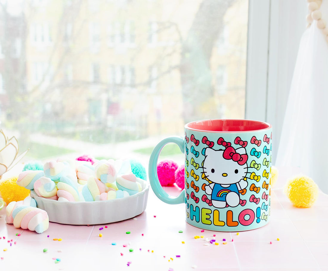 HELLO KITTY HELLO RAINBOWS 20OZ CERAMIC MUG