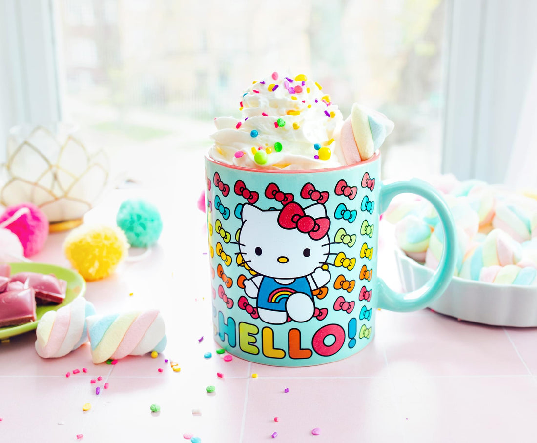 HELLO KITTY HELLO RAINBOWS 20OZ CERAMIC MUG