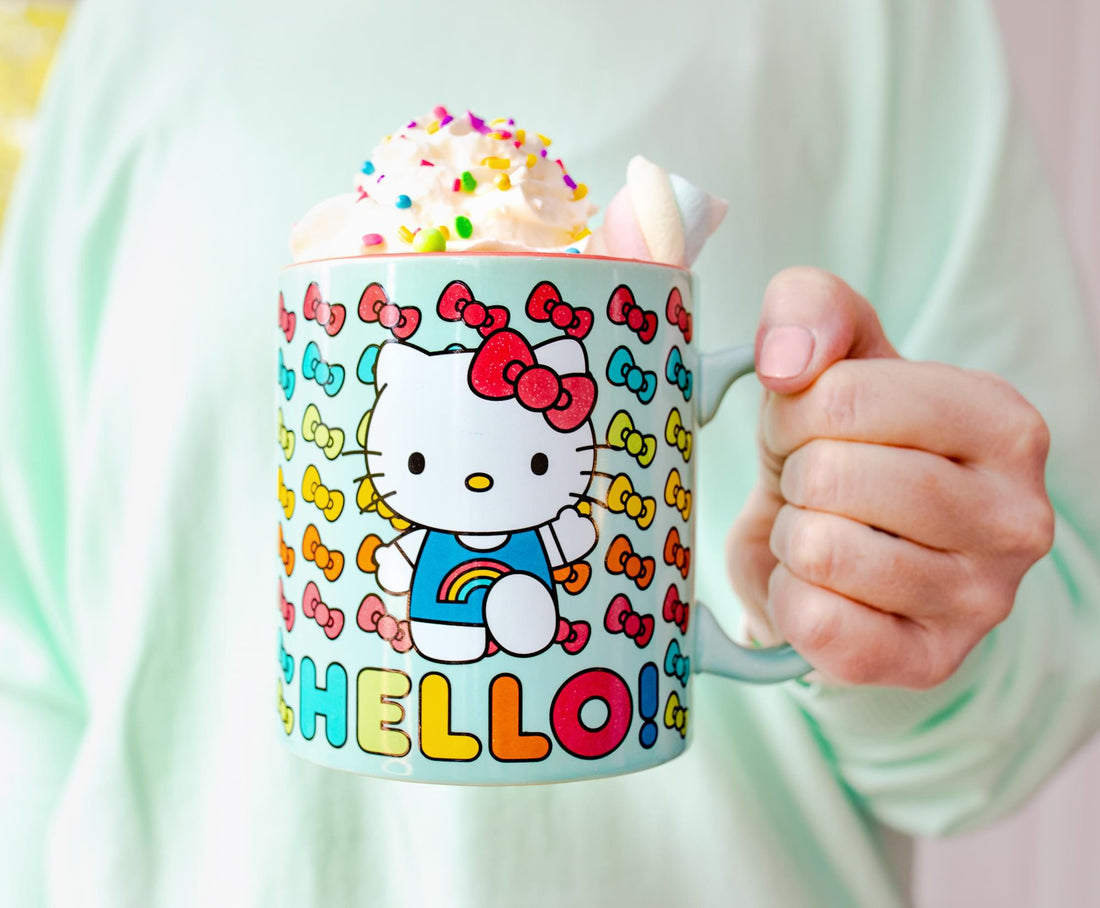 HELLO KITTY HELLO RAINBOWS 20OZ CERAMIC MUG