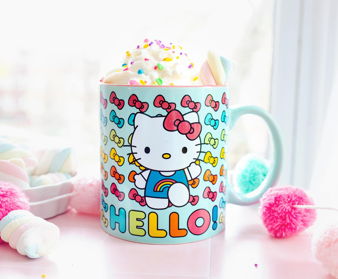 HELLO KITTY HELLO RAINBOWS 20OZ CERAMIC MUG