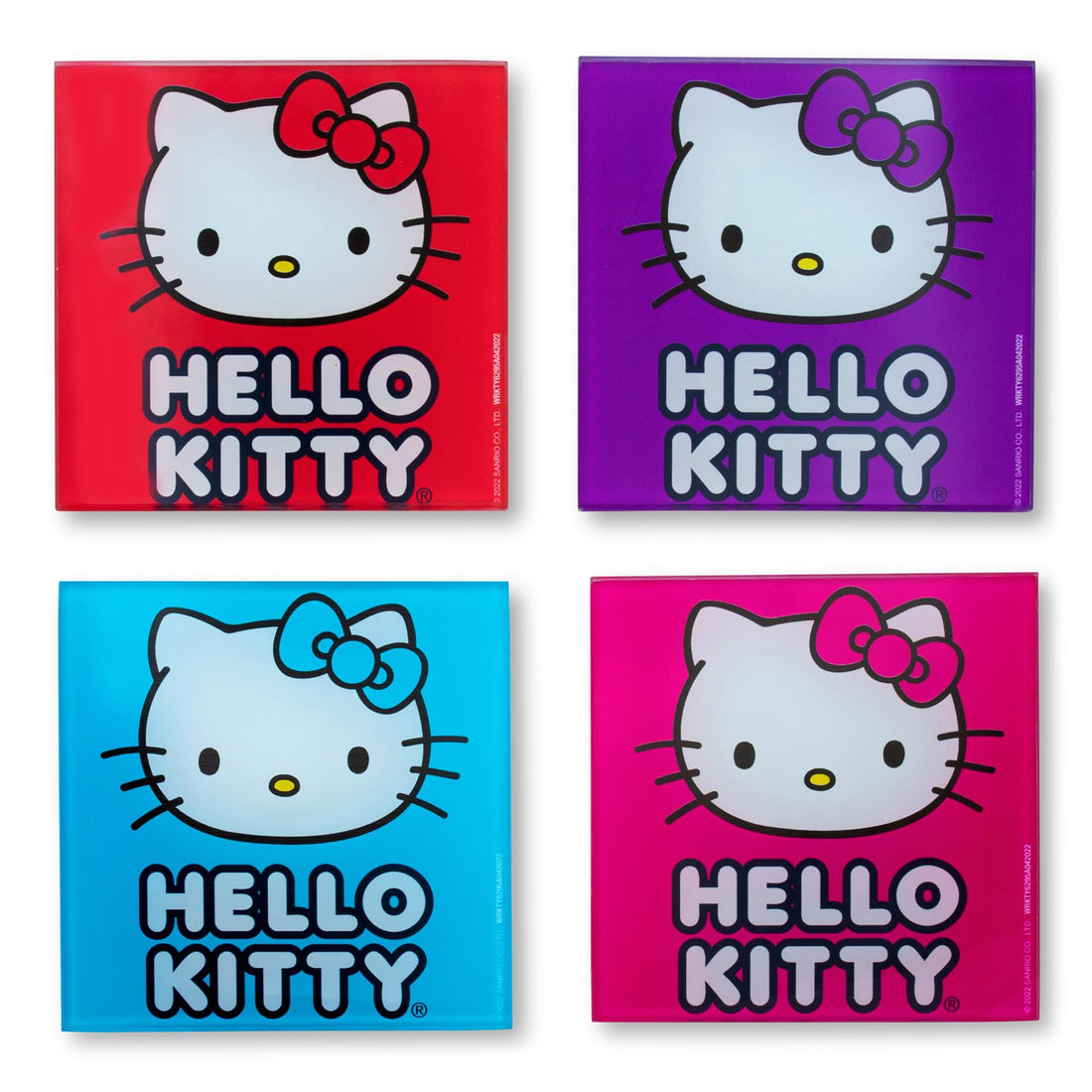 HELLO KITTY GLASS COASTER SET - 4 PCS
