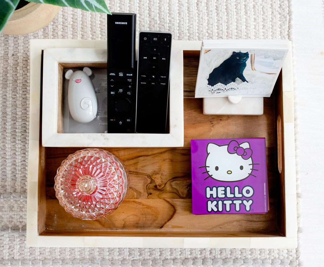 HELLO KITTY GLASS COASTER SET - 4 PCS