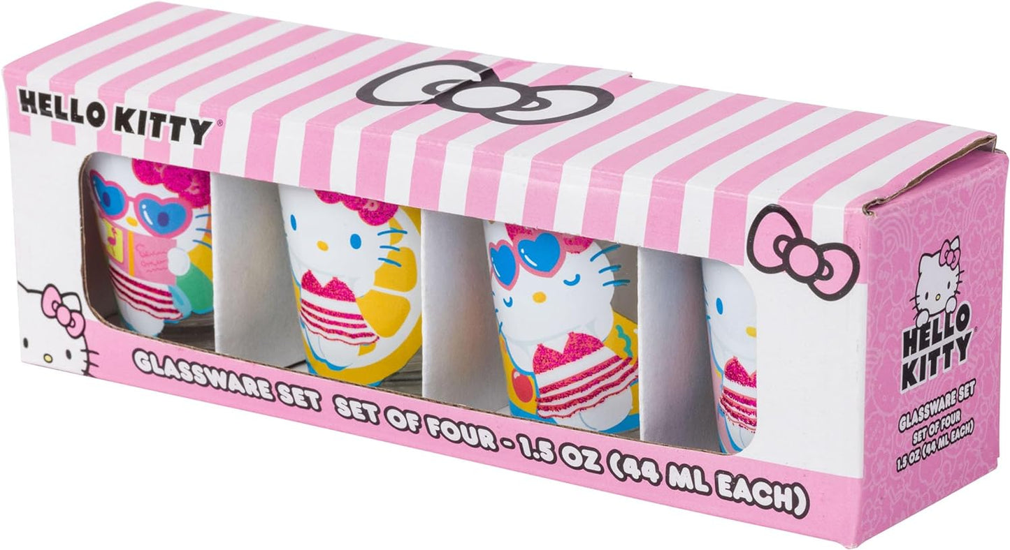 HELLO KITTY SUMMER 4PC. 1.5OZ. MINI GLASS SET