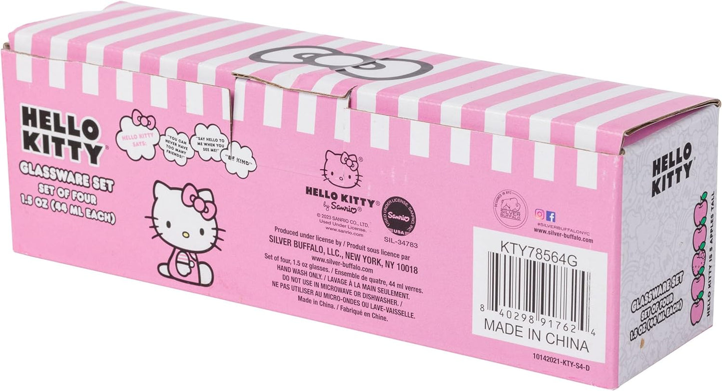 HELLO KITTY SUMMER 4PC. 1.5OZ. MINI GLASS SET