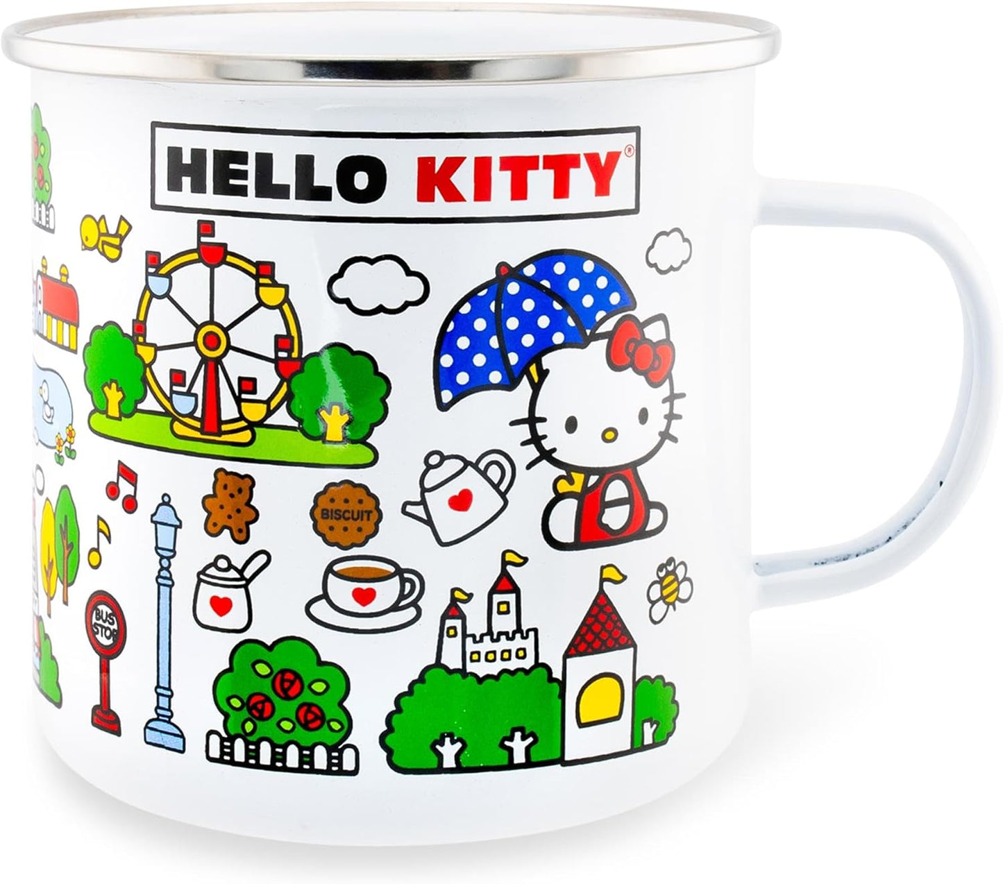 HELLO KITTY DESTINATION TOWN 21OZ ENAMEL CAMPER MUG