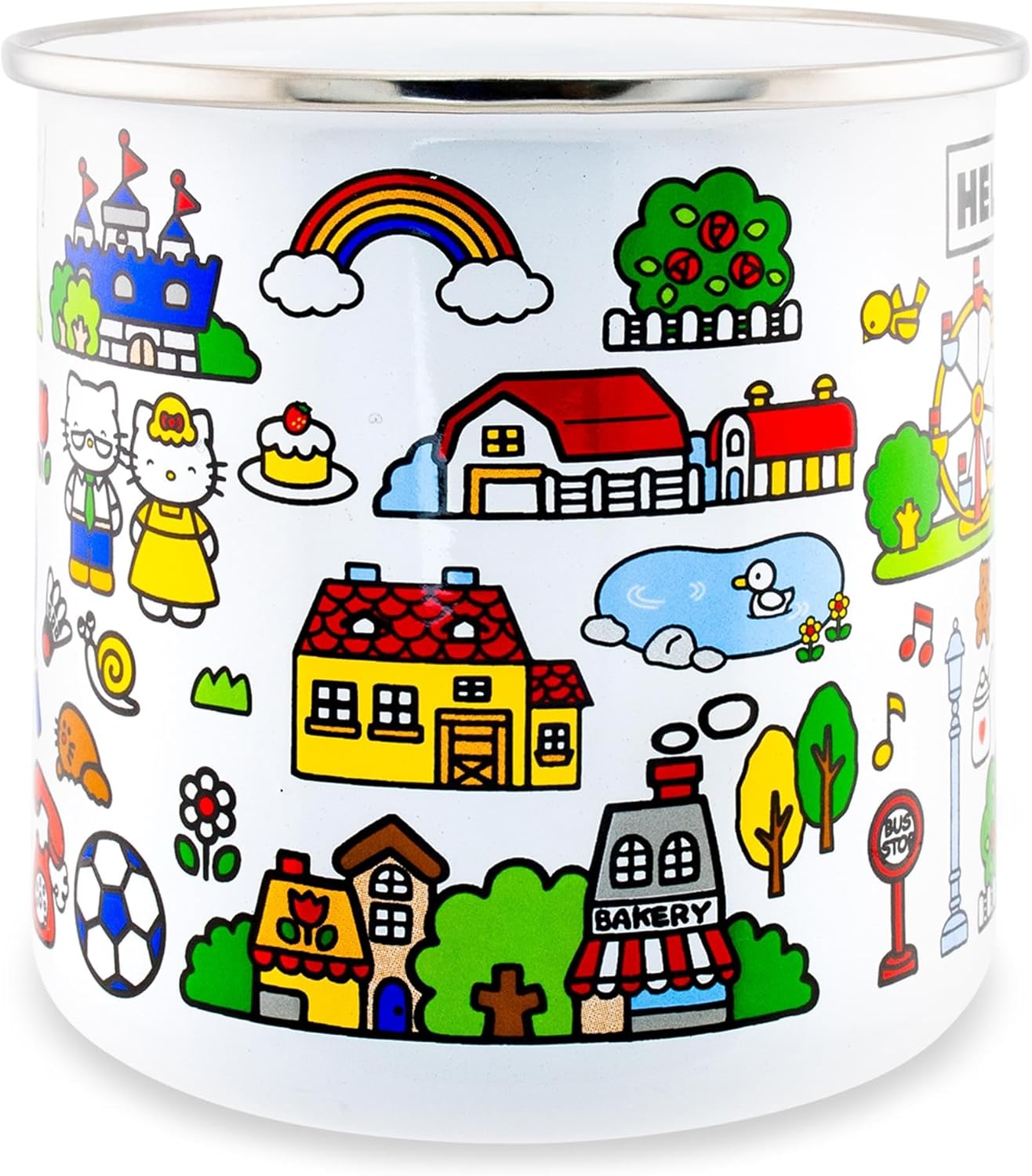 HELLO KITTY DESTINATION TOWN 21OZ ENAMEL CAMPER MUG