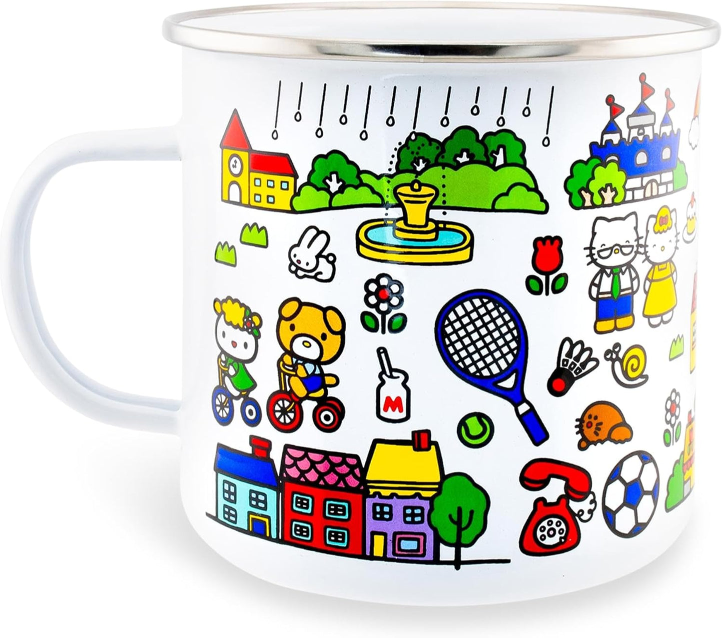 HELLO KITTY DESTINATION TOWN 21OZ ENAMEL CAMPER MUG