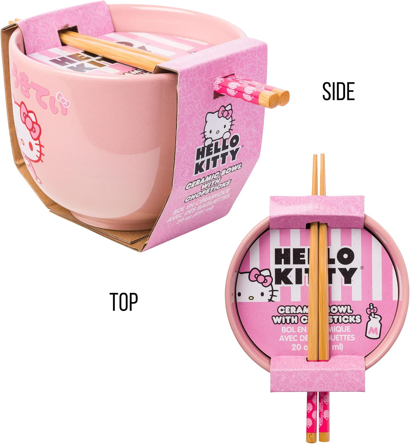 HELLO KITTY RAMEN BOWL WITH CHOPSTICKS