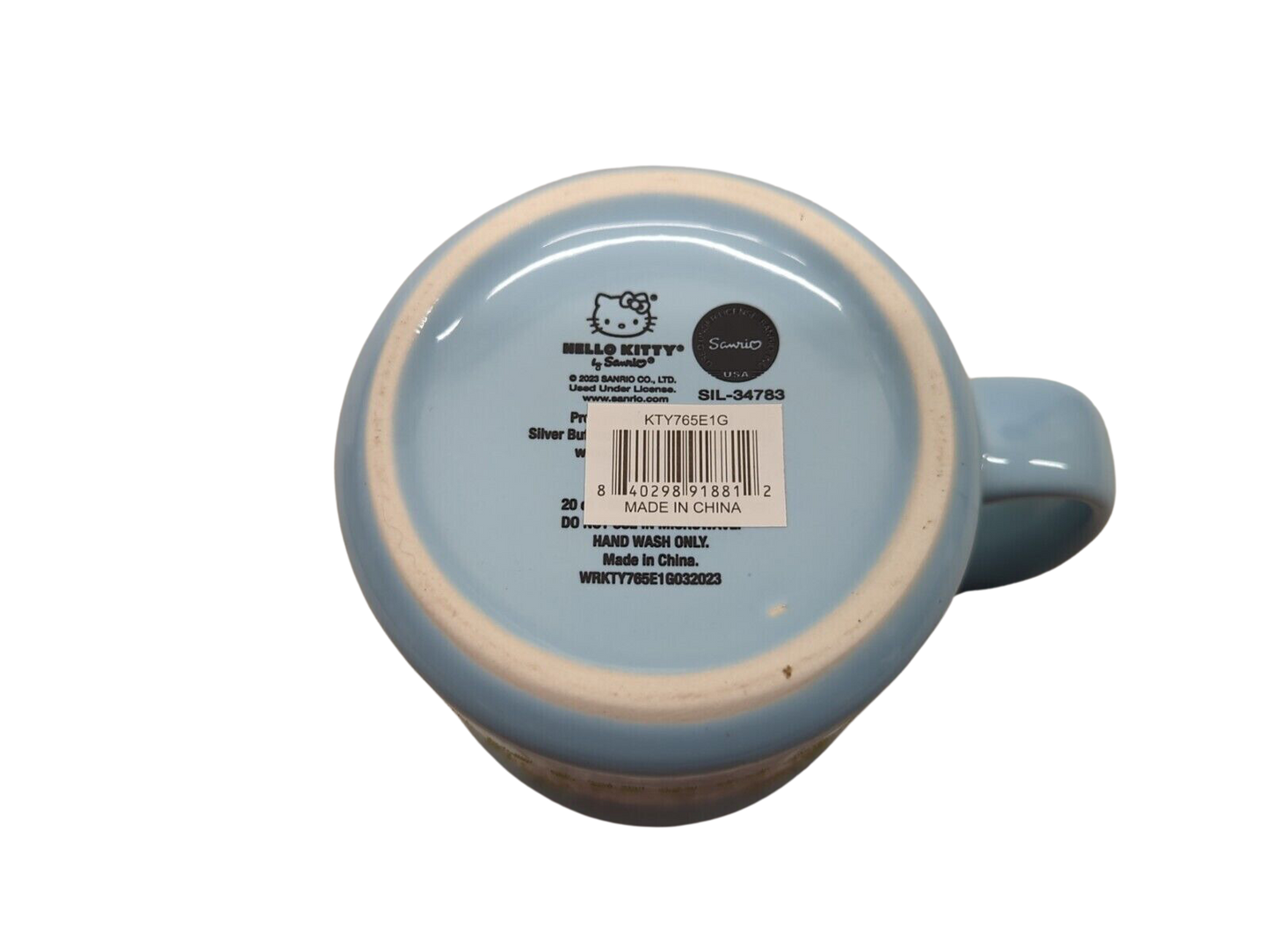 HELLO KITTY HELLO SUNFLOWER GLITTER 20OZ CERAMIC CAMPER MUG