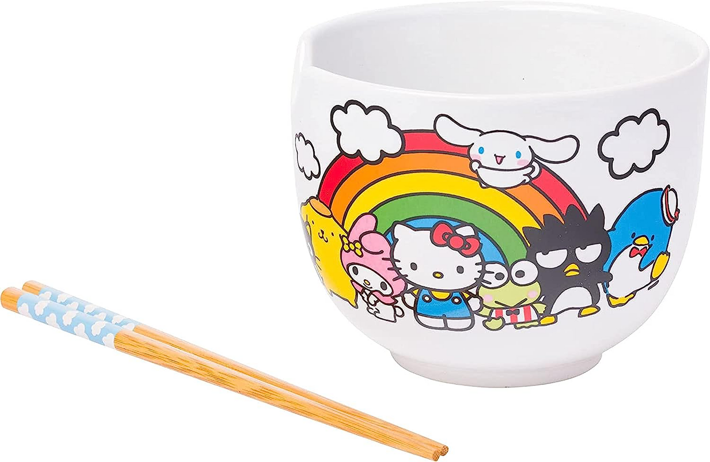 HELLO KITTY AND FRIENDS RAMEN BOWL WITH CHOPSTICKS