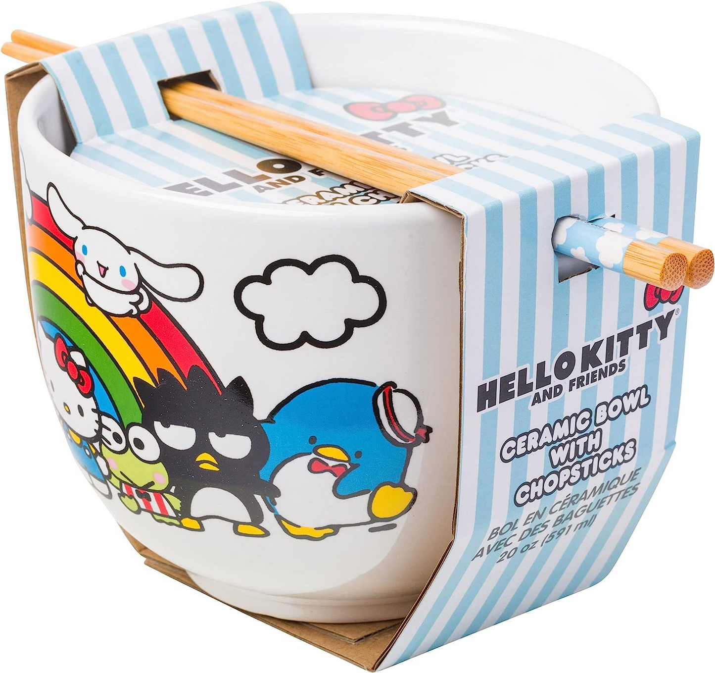 HELLO KITTY AND FRIENDS RAMEN BOWL WITH CHOPSTICKS