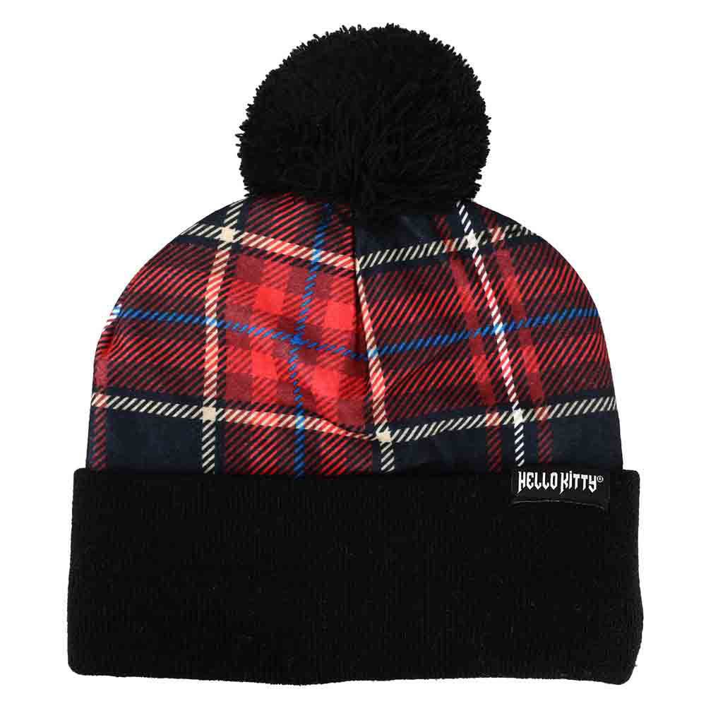 HELLO KITTY PLAID PUNK POM BEANIE