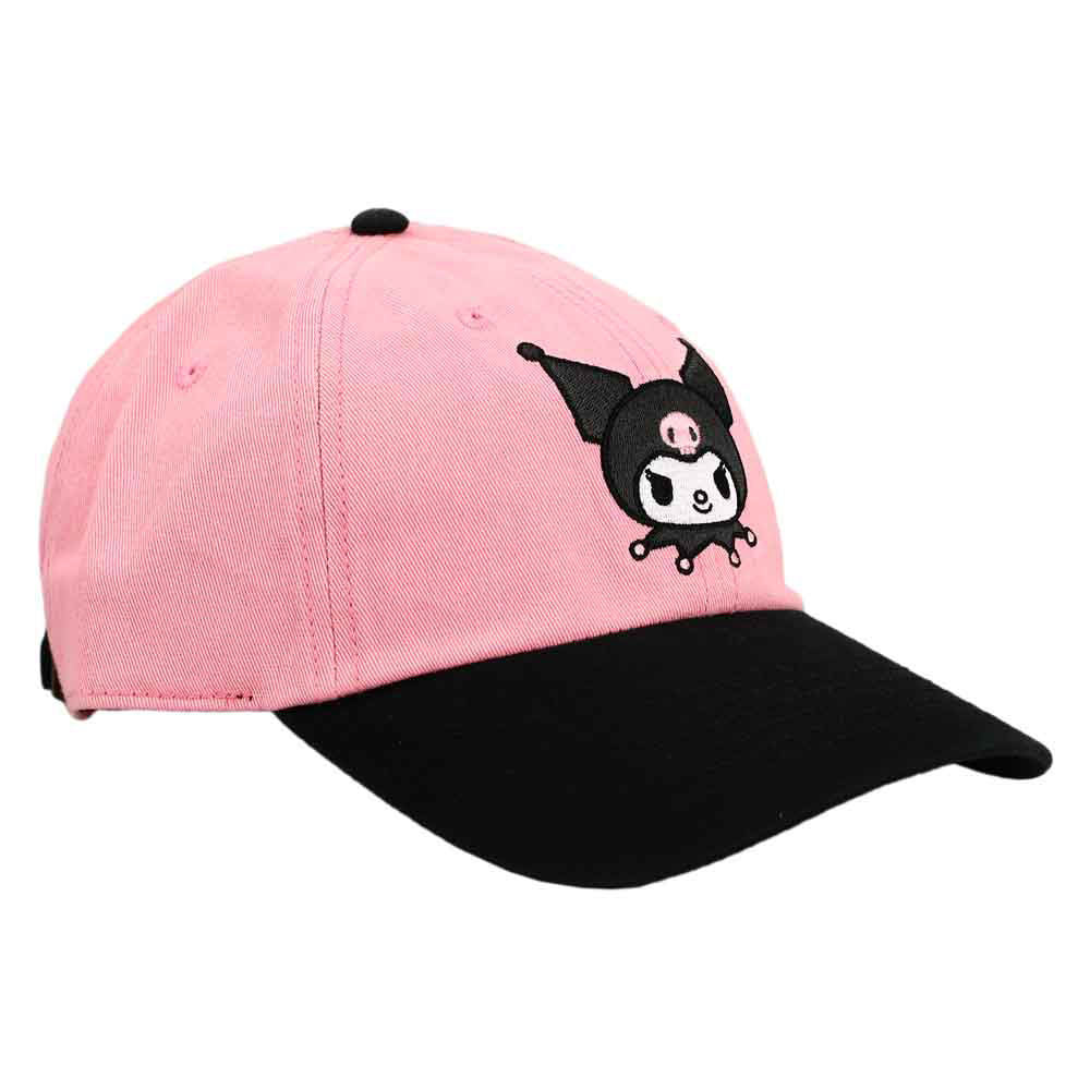 KUROMI EMBROIDERED CONTRAST BILL HAT SHAPED HAT WITH CURVED BILL