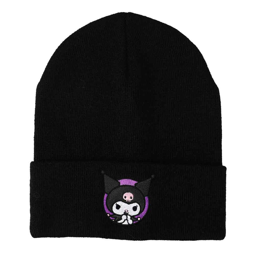 KUROMI EMBROIDERED CUFFED BEANIE