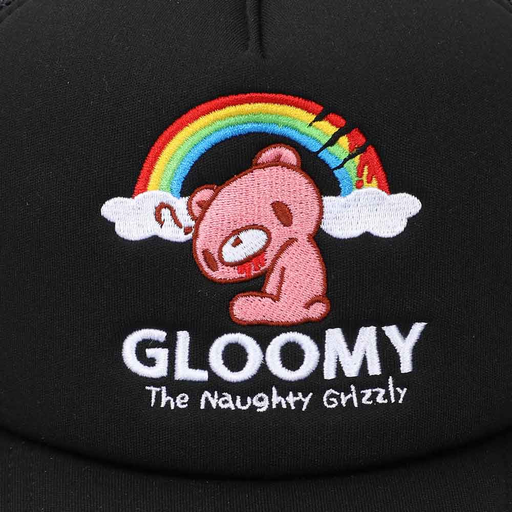 GLOOMY BEAR EMBROIDERED RAINBOW TRUCKER HAT