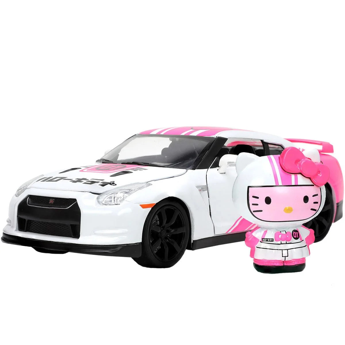 HELLO KITTY TOKYO SPEED 2009 NISSAN GT-R R35 1:24 SCALE DIE-CAST METAL VEHICLE WITH FIGURE
