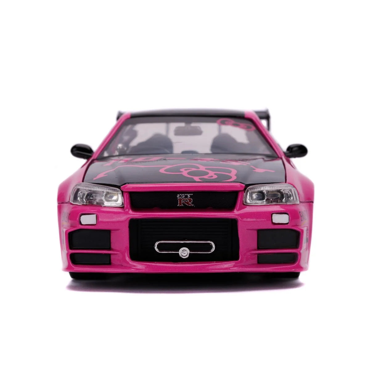 HELLO KITTY 2002 NISSAN SKYLINE GT-R R34 1:24 SCALE DIE-CAST METAL VEHICLE WITH FIGURE