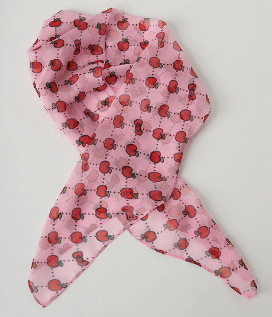 HELLO KITTY X SMAK PARLOUR PINK APPLES & BOWS HAIR SCARF