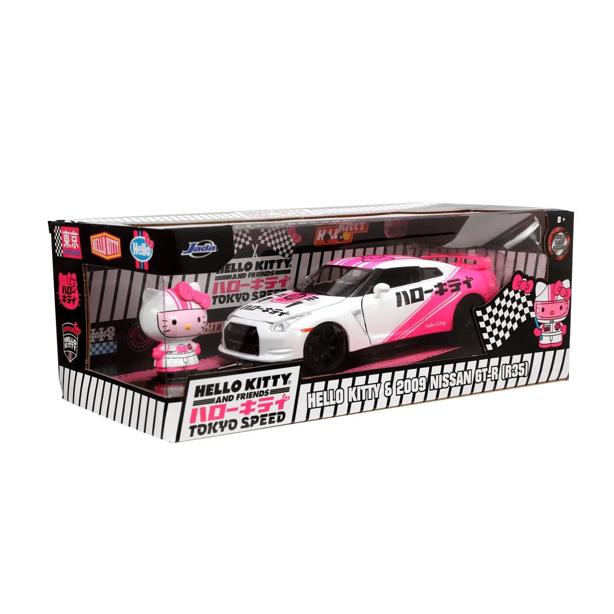 HELLO KITTY TOKYO SPEED 2009 NISSAN GT-R R35 1:24 SCALE DIE-CAST METAL VEHICLE WITH FIGURE