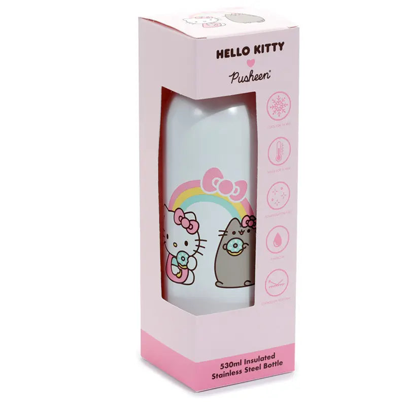 HELLO KITTY & PUSHEEN STAINLESS STEEL THERMAL BOTTLE