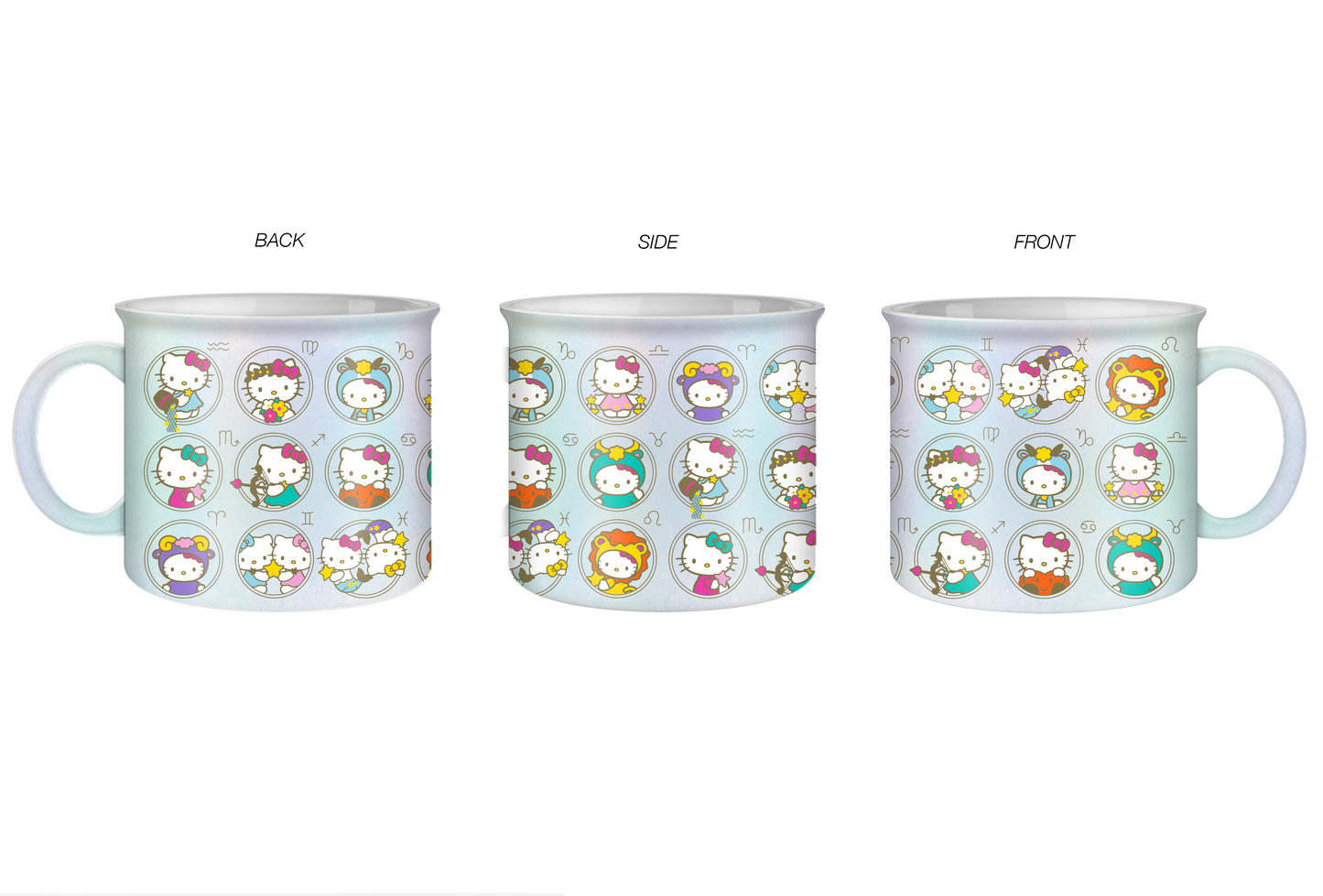HELLO KITTY ZODIAC PEARLESCENT 20OZ CERAMIC CAMPER MUG
