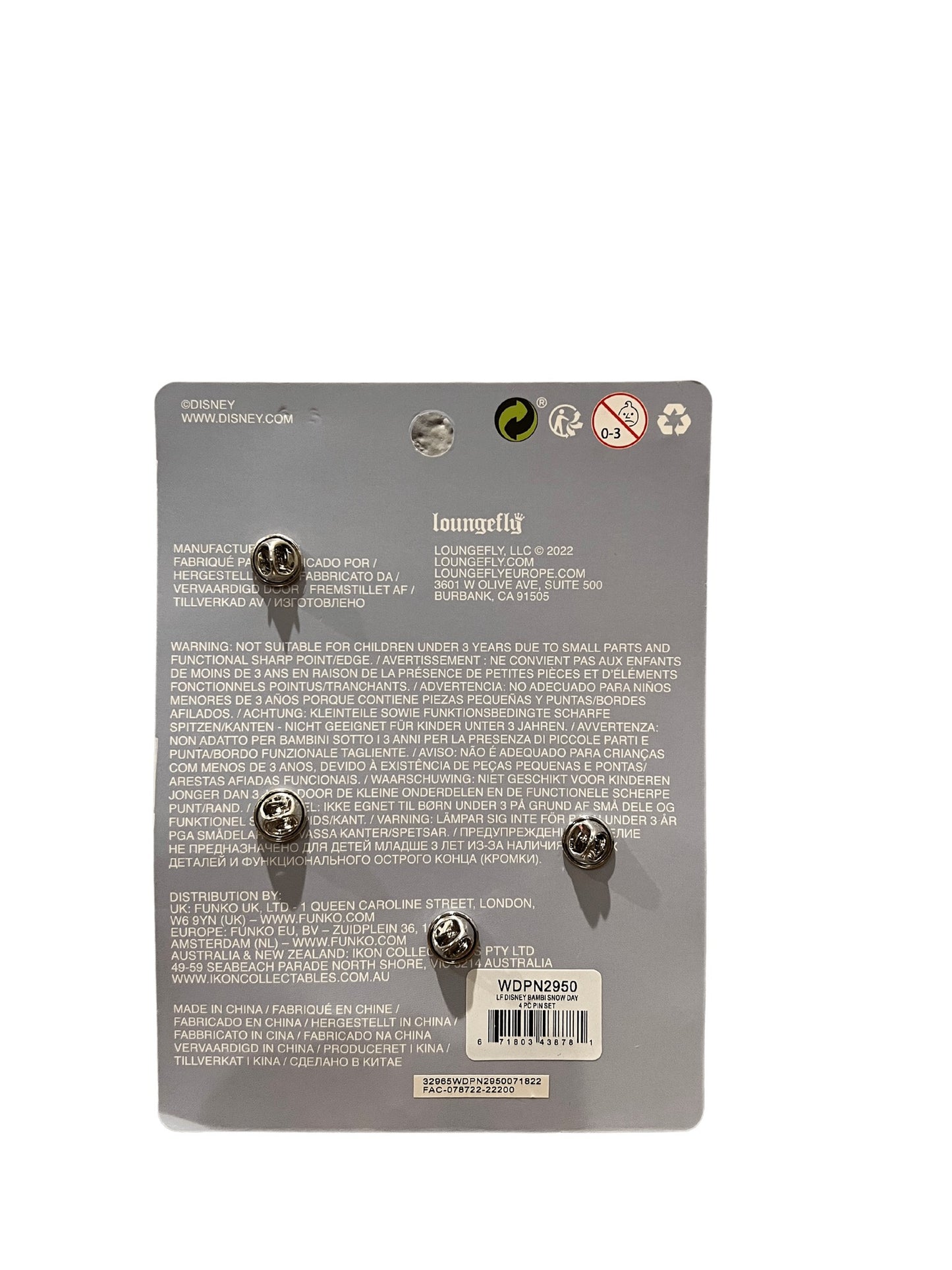 LF DISNEY BAMBI SNOW DAY 4 PC PIN SET