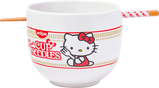 HELLO KITTY X TOP RAMEN NOODLE BOWL WITH CHOPSTICKS