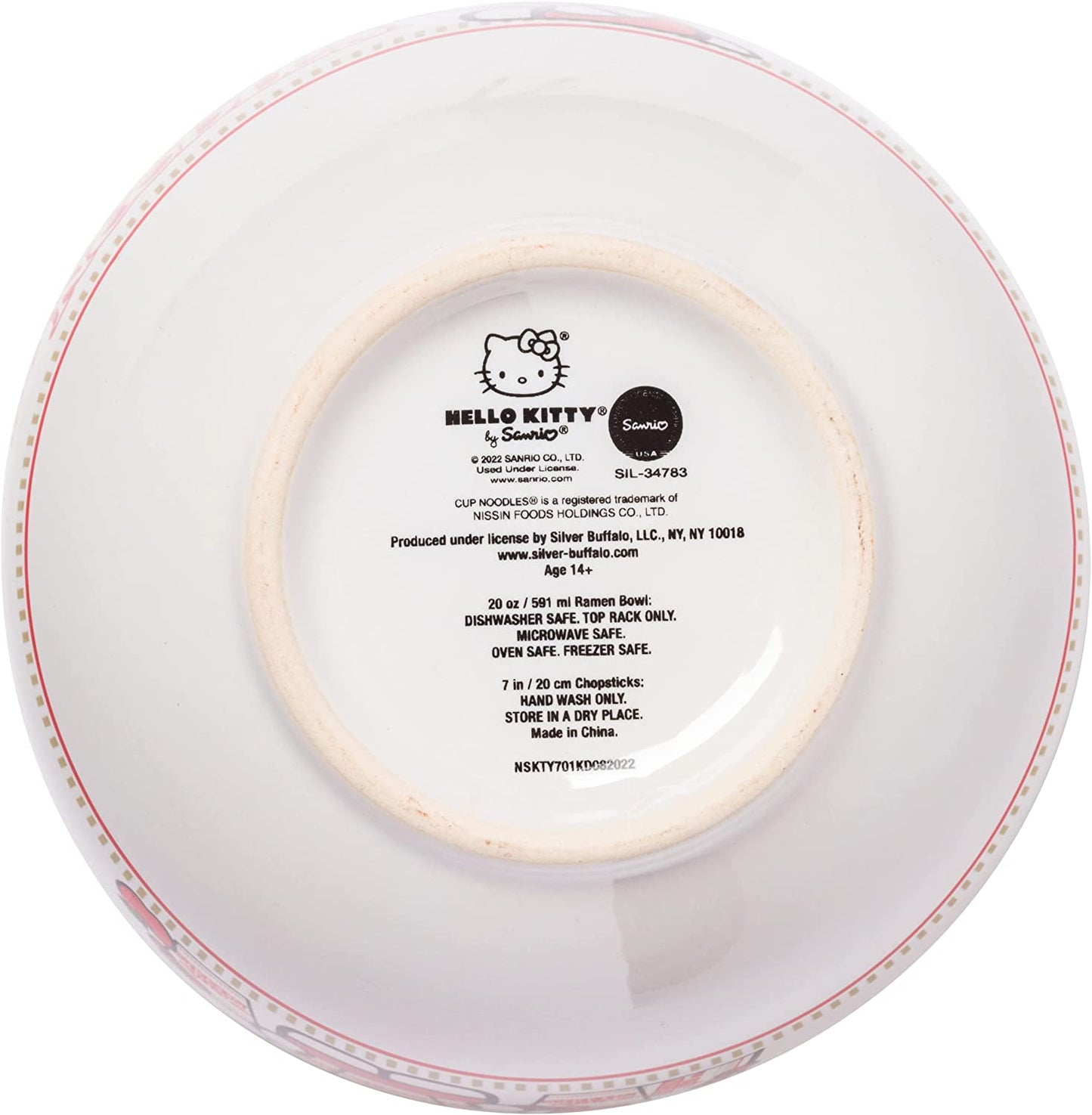 HELLO KITTY X TOP RAMEN NOODLE BOWL WITH CHOPSTICKS