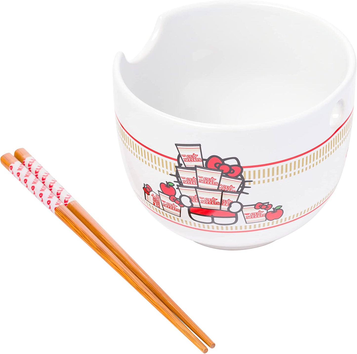 HELLO KITTY X TOP RAMEN NOODLE BOWL WITH CHOPSTICKS