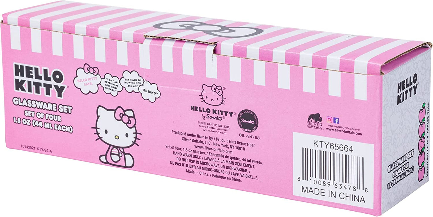 HELLO KITTY GARDEN 4PC. 1.5OZ. MINI GLASS SET