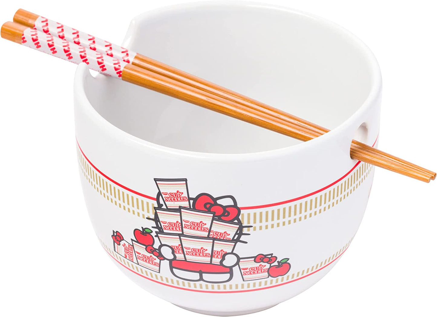 HELLO KITTY X TOP RAMEN NOODLE BOWL WITH CHOPSTICKS