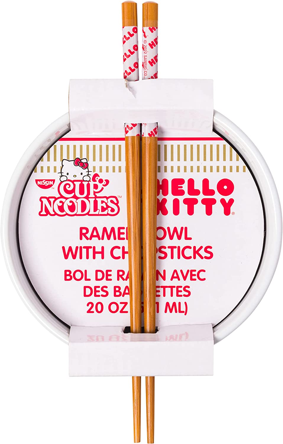 HELLO KITTY X TOP RAMEN NOODLE BOWL WITH CHOPSTICKS