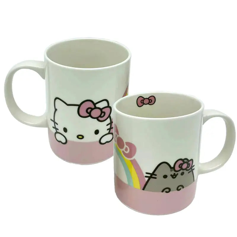 HELLO KITTY & PUSHEEN THE CAT PORCELAIN MUG