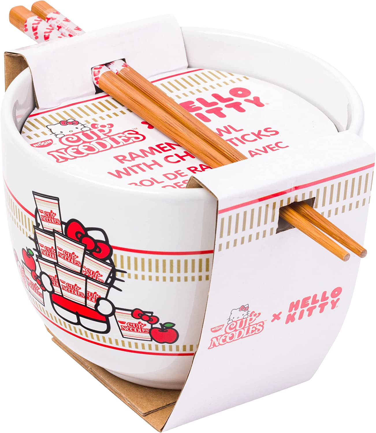 HELLO KITTY X TOP RAMEN NOODLE BOWL WITH CHOPSTICKS