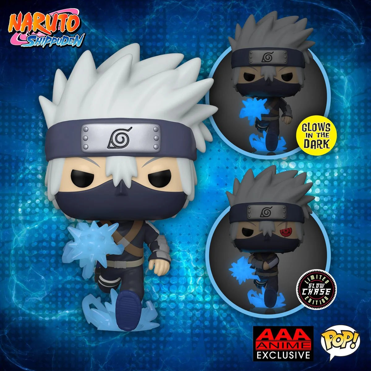 NARUTO: SHIPPUDEN YOUNG KAKASHI HATAKE WITH CHIDORI GLOW-IN-THE-DARK POP! VINYL FIGURE - AAA ANIME EXCLUSIVE