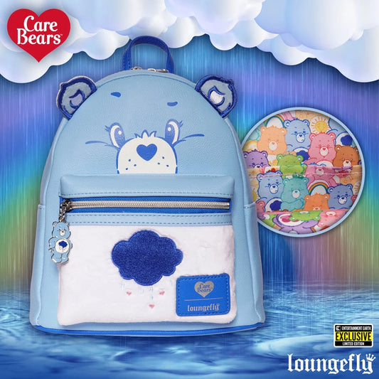 CARE BEARS GRUMPY BEAR FLOCKED MINI-BACKPACK - ENTERTAINMENT EARTH EXCLUSIVE