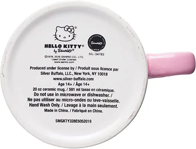 HELLO KITTY RAINBOW DOTS NAME 20OZ MUG WITH SCULPTED HANDLE