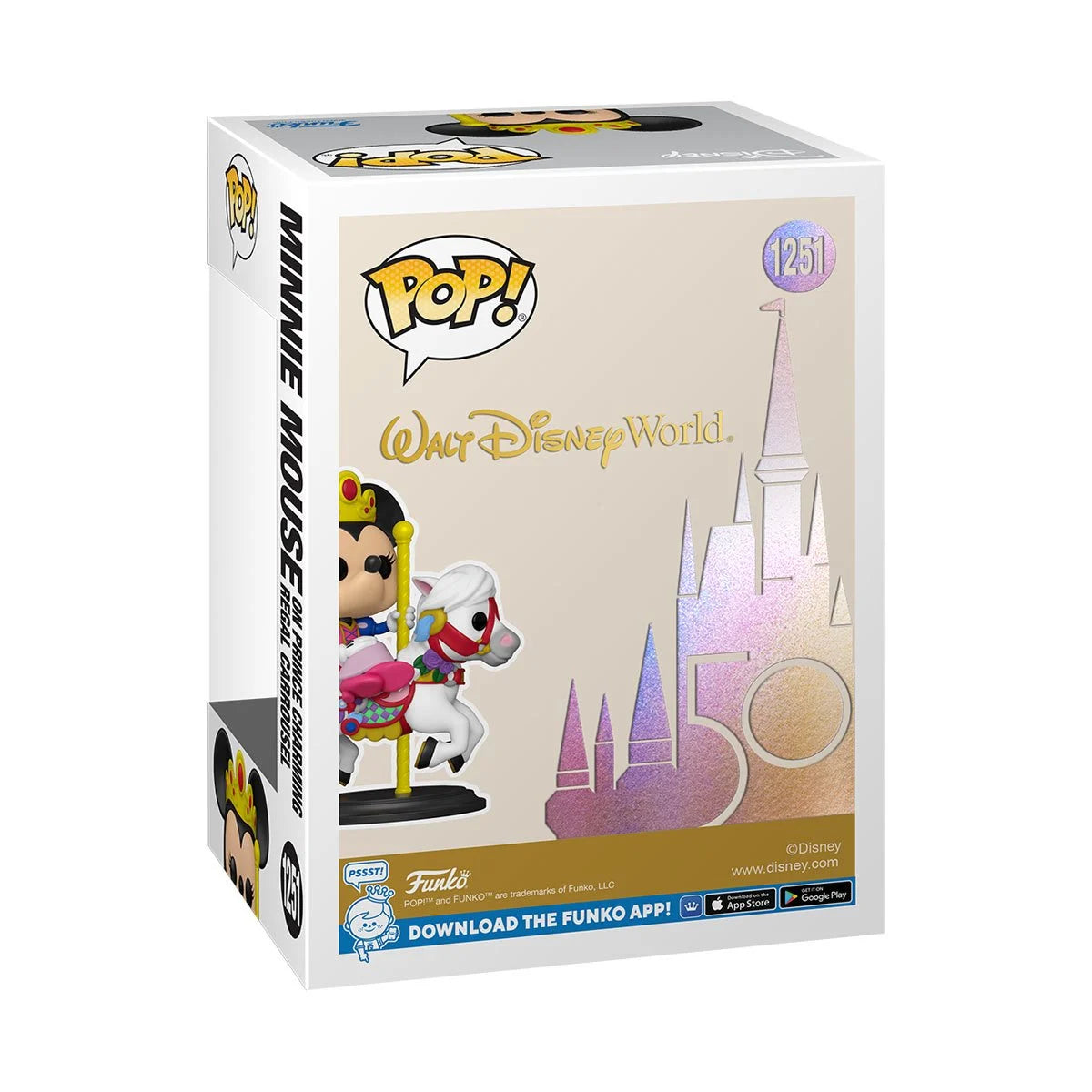 WALT DISNEY WORLD 50TH ANNIVERSARY MINNIE MOUSE ON PRINCE CHARMING REGAL CARROUSEL POP! VINYL FIGURE