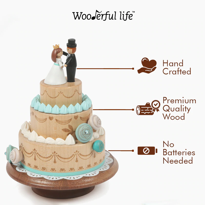 Couple Wedding Cake | Wooden Music Box