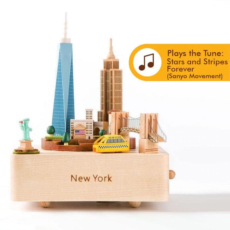 Downtown Manhattan | Wooden Music Box