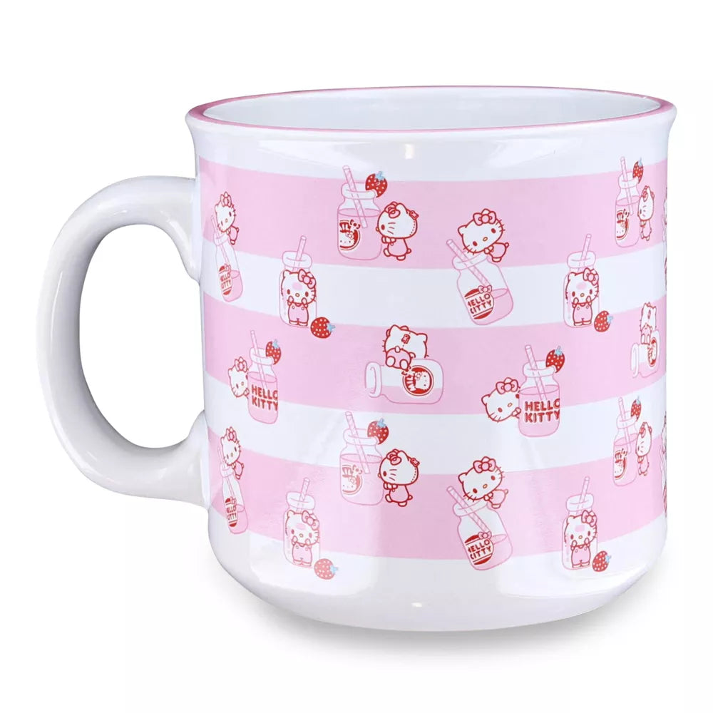 HELLO KITTY MILK BOTTLE TOSS 20OZ CERAMIC CAMPER MUG