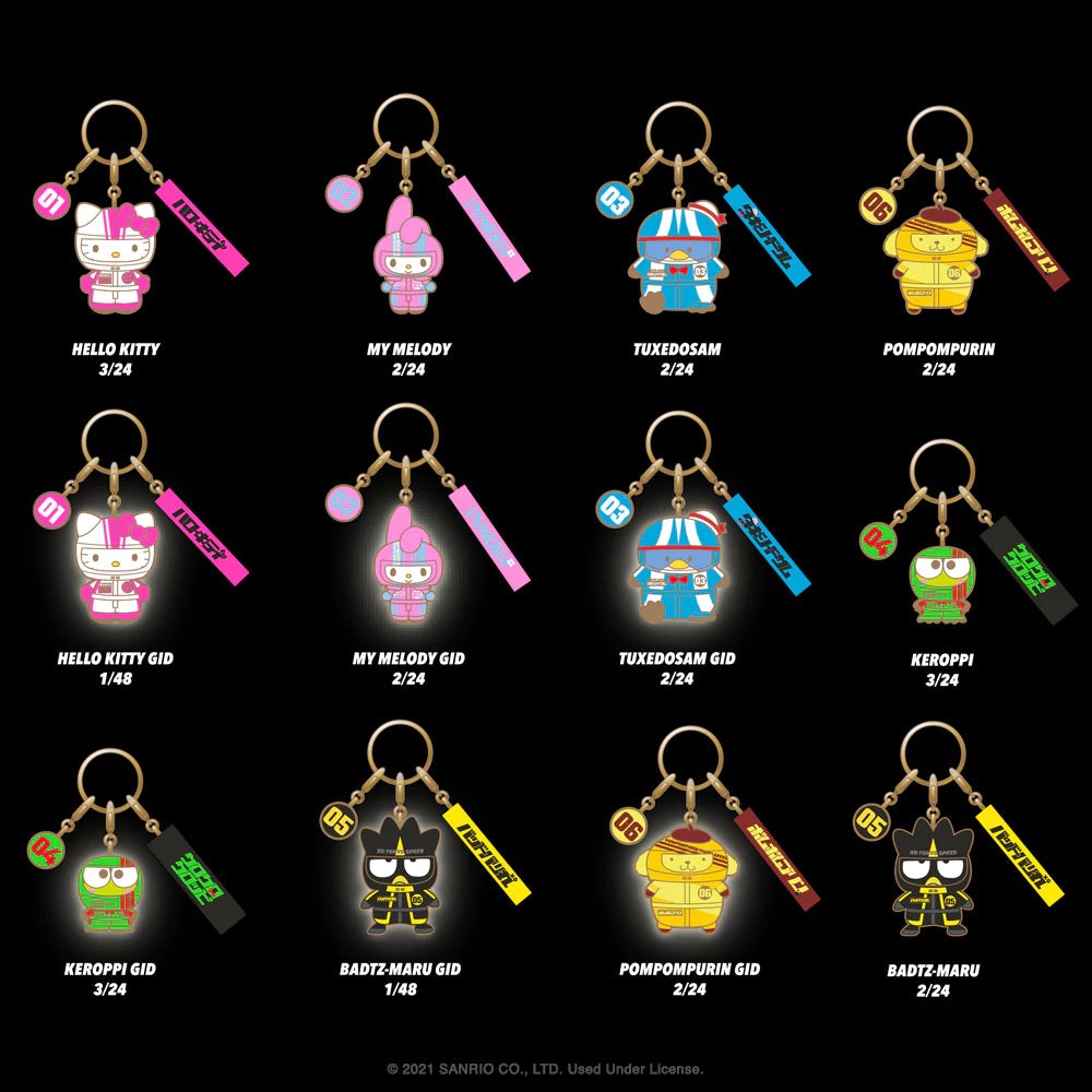 HELLO KITTY AND FRIENDS BLIND BAG TOKYO SPEED ENAMEL KEYCHAIN *BLIND BAG*